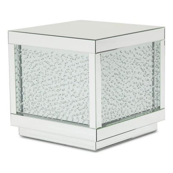 Michael Amini Montreal Block End Table With Crystals