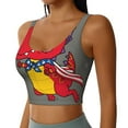 thumbnail image 2 of Fotbe Dinosaur Super Hero Cartoon Pattern Womens' Sports Bra Longline Wirefree Padded with Medium Support Sports Moisture-Wicking Workou Vest,Tank Top-Small, 2 of 7