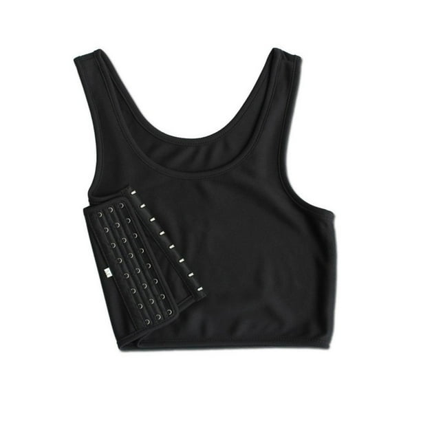 Minnieouse Chaleco femenino de tejido de punto, chalecos de Color sólido, camiseta sin mangas para el pecho, camisetas transpirables para hacer ejercicio, Prendas para la parte del cuerpo Negro S Minnieouse FS11407-05