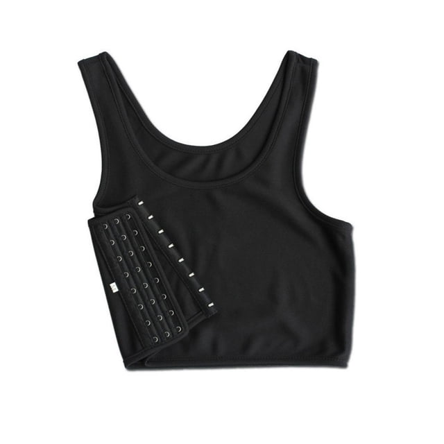 Minnieouse Chaleco femenino de tejido de punto, chalecos de Color sólido, camiseta sin mangas para el pecho, camisetas transpirables para hacer ejercicio, Prendas para la parte del cuerpo Negro S Minnieouse FS11407-05