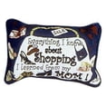 thumbnail image 2 of 12" White and Blue Shopping Themed Tapestry Rectangular Throw Pillow, 2 of 2
