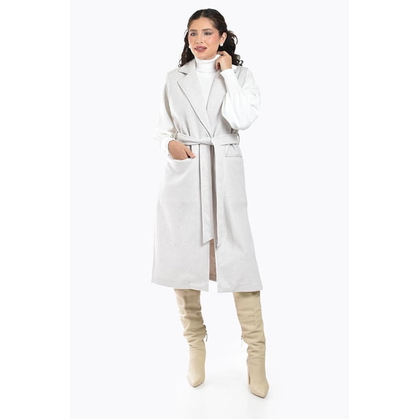 Chaleco largo con cinto Roman Fashion /Juvenil, 3018 (Hueso) beige M