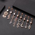 thumbnail image 4 of Piercing Stars Belly Button Ring Set Stainless Steel Belly Button Jewelry with Banana Crystal Rhinestone, 4 of 5