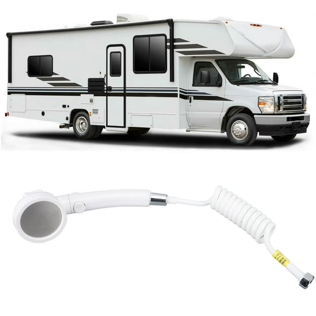 Pommeau de Douche Portatif pour RV, Kit de Tuyau de 1,5m pour RV Extérieur Connexion Rapide Filetage 20mm Interrupteur à Valve Intégré Léger pour Véhicule Récréatif pour Salle de Bain
