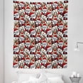 thumbnail image 1 of Christmas Tapestry, Snowman Reindeer Santa Claus Cartoon Image Theme Winter, Fabric Wall Hanging Decor for Bedroom Living Room Dorm, 5 Sizes, Pale Brown White and Red, by Ambesonne, 1 of 1