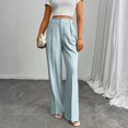 thumbnail image 2 of Wide Leg Pants Women's High Elastic Waisted in The Back Business Work Trousers Long Straight Suit Pants for Office Casual Wear, 2 of 5
