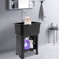 thumbnail image 2 of Autrinix Utility Sink for Laundry & Pet Washing, Freestanding Black Sink with 360° Rotating Faucet, Large Drainage Capacity, 2 of 11