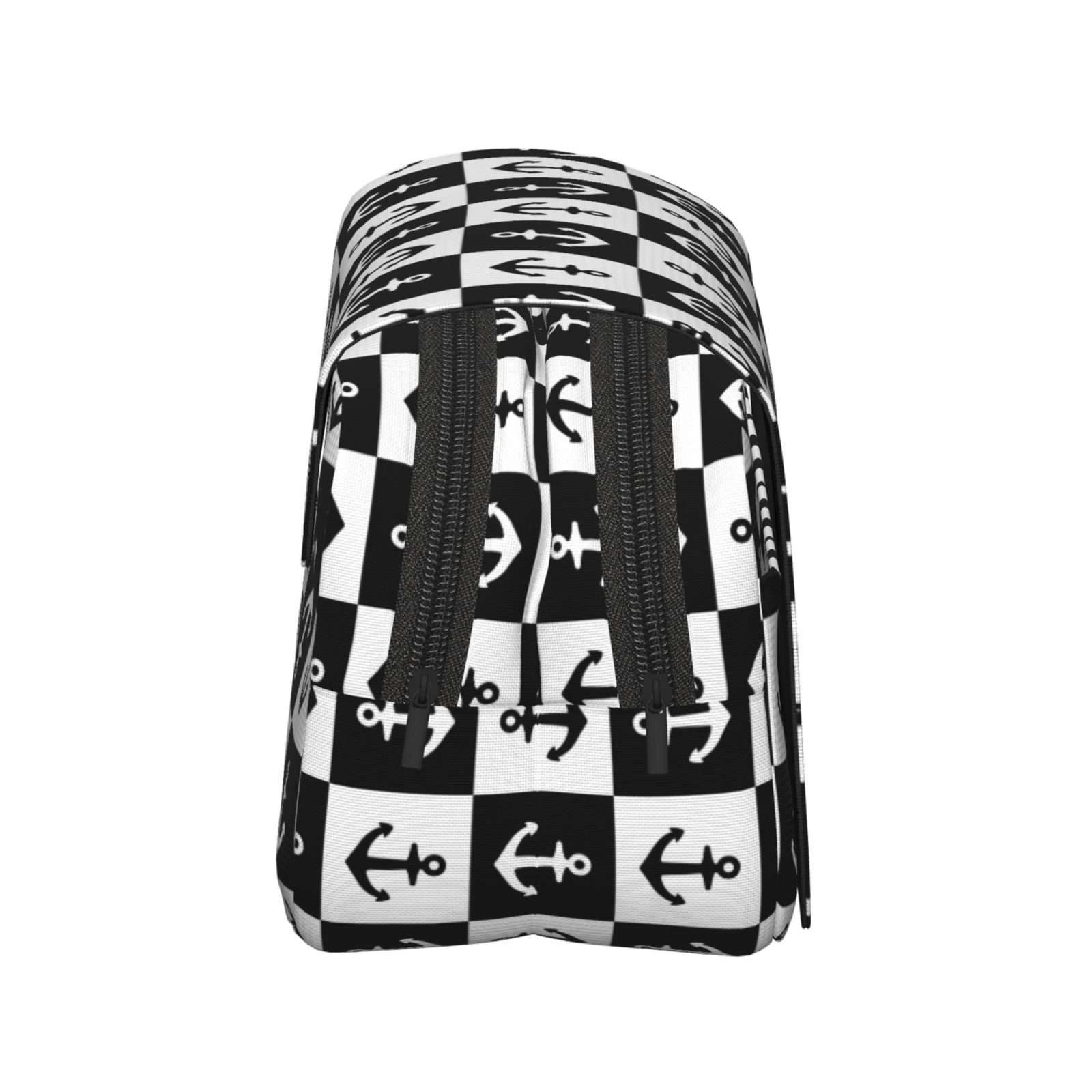 Rateoe Nautical Anchors1 Pattern Double Clamshell Pen Case, Storage Organizer with Two Zipper Compartments– Holds Up to 50 Pencils & Pens