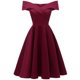 thumbnail image 1 of Vestido sin mangas elegante para mujer con cuello en V, manga corta, cóctel plisado sólido, vestido Abanopi borgoña/XXL, 1 of 7