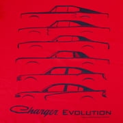 David Carey FCA Officially Licensed Charger Evolution Printed Graphic Tee - 2X - Red