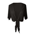 thumbnail image 7 of Summer Shrugs for Women Cropped Cardigan Short Sleeve Open Front Sheer Shawl Cardigans Lightweight Chiffon Bolero Black XL, 7 of 7