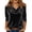 Black, variant on Women's 3/4 Length Sleeve Blouses Slim Fit V-Neck Solid Velvet Draped Neckline Elegant Dressy Blouses Tops