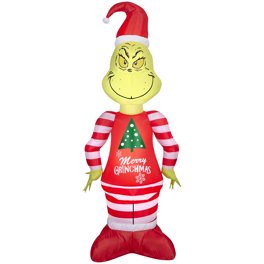 Gemmy Christmas Inflatable Grinch in Who Ville Sweater, 4 ft Tall ...