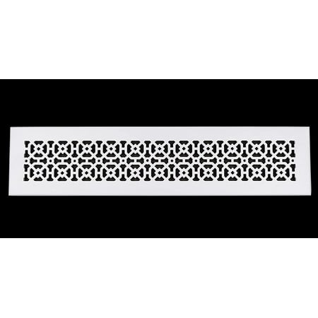 

Achtek 4 x 30 Duct Opening Solid Cast Aluminum Air Return Grill Vent Cover | Powder Coated| (Overall 5 x 26 ) for Wall-White With Screw Holes
