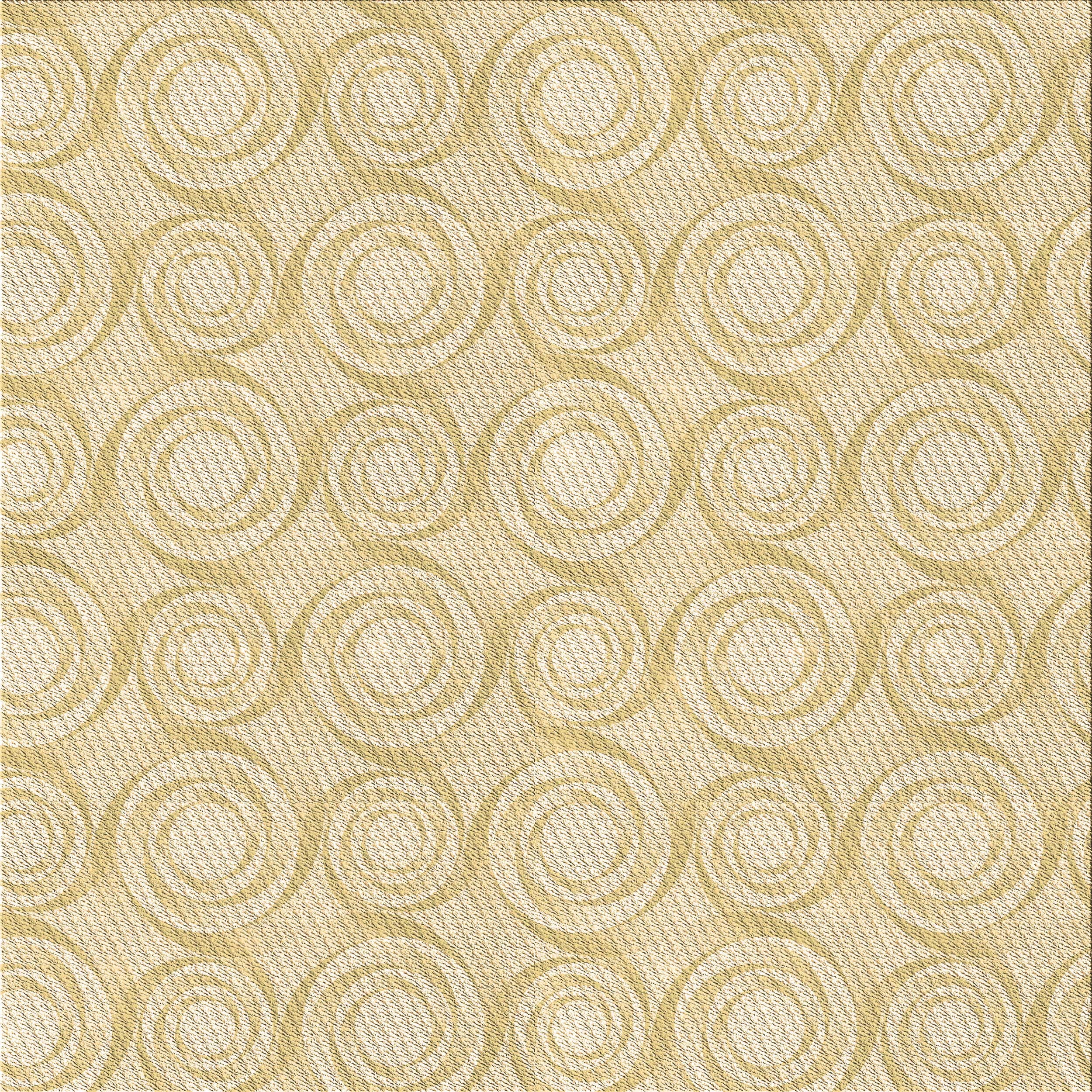 Ahgly Company Indoor Square Patterned Khaki Gold Area Rugs, 6' Square