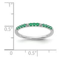 thumbnail image 3 of Auriga Fine Jewelry 14K White Gold Diamond and Emerald Band for Women Size- 7, 3 of 6
