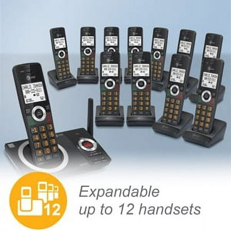 AT&T 2-Handset Expandable Cordless Phone with Unsurpassed Range, Smart Call Blocker and Answering System, CL82219 (Black)