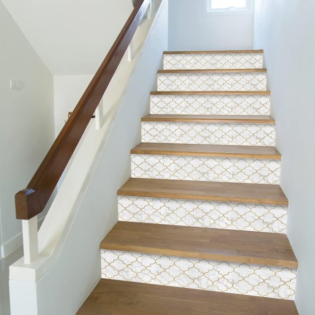 SelfAdhesive Vinyl Stair Riser Stickers Peel and Stick Staircase Decal .&#;x.Pure