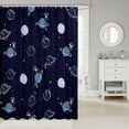 thumbnail image 2 of Manfei Cartoon Astronaut Planet Shower Curtain 72Wx84L,Cute Stars Bathroom Shower Curtain,Navy Blue, 2 of 5