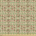 thumbnail image 2 of Vintage Fabric by the Yard, Continuous Retro Flowers and Leaves Romance, Decorative Upholstery Fabric for Sofas and Home Accents, Pale Mustard Dark Coral by Ambesonne, 2 of 5