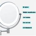 thumbnail image 3 of Wall Mirror, Wall Mounted Makeup Mirror with 3/5/7/10X Magnification,8 Inch Magnifying Lighted Vanity Mirrors with LCD Lights,Upgrade Version Cosmetic Mirror Shaving Mirror for Bathroom (Color : C,, 3 of 7