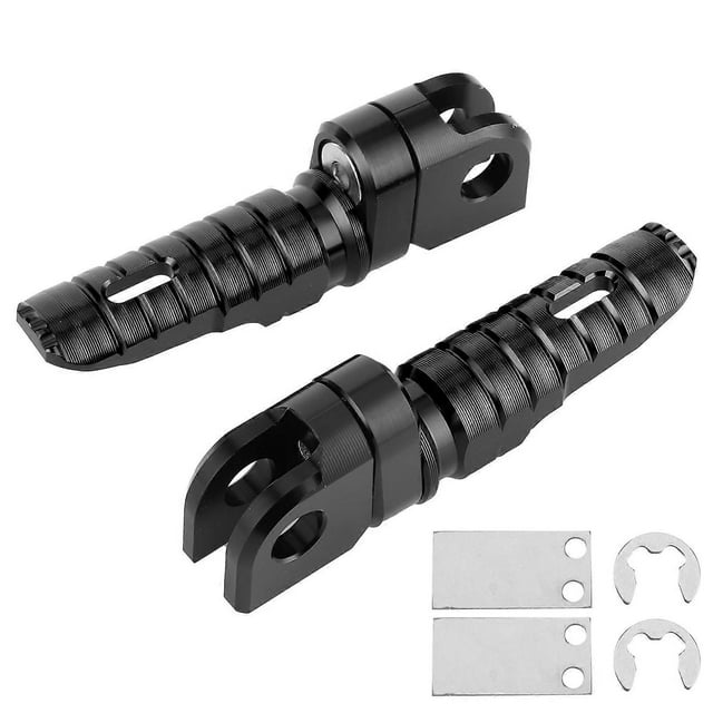 Pair of Front Foot Pegs Aluminum Alloy Pedals Fit for Kawasaki Ninja Z125 PRO Z250/SL Z400 Z900Black