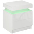 thumbnail image 1 of HOMCOM Table de Chevet, Table d'Appoint avec Lumières DEL, pour Chambre, 1 of 10