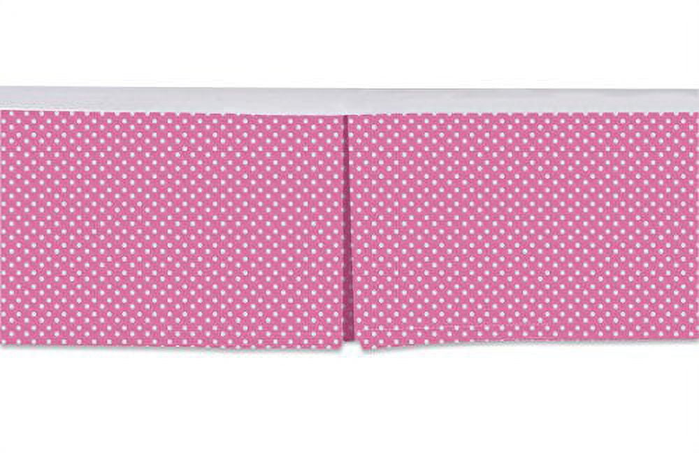 Bacati - Mix N Match Pin Dots Crib/Toddler Bed Skirt Dust Ruffle (Pink)