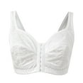 thumbnail image 5 of Wang6 Womens Front Hook Closure Bras Plus Size Large Bust No Wire Seamless Everyday Bras Full Coverage Lace Underwear T Shirt Bra Bralettes White XL, 5 of 8