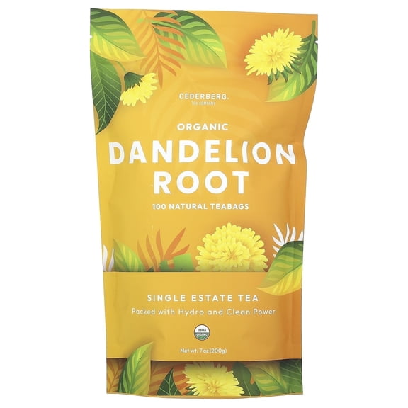 Cederberg Tea Co, Organic Dandelion Root, Caffeine Free, 100 Natural Tea Bags, 7 oz (200 g) Pack of 2