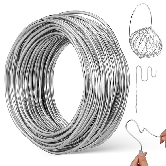 BESTYASH Wire For Ornaments Aluminum Wire Silver 1 Roll For Shaping And Crafting