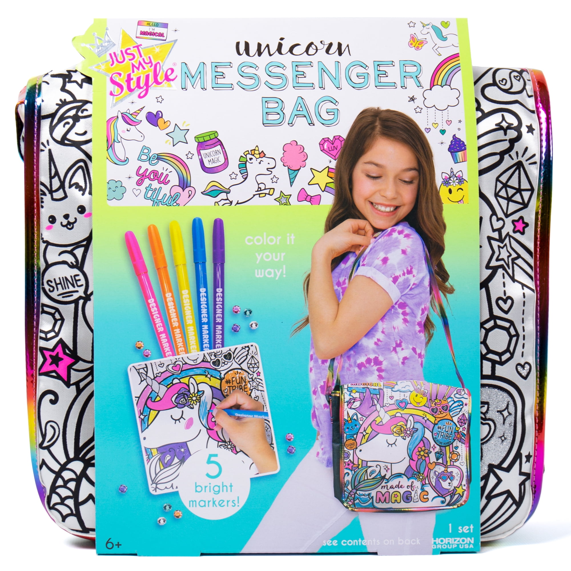 Just My Style Unicorn Messenger Bag, Boys and Girls, Child, Ages 6+