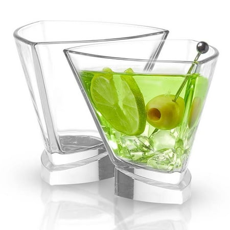 

JoyJolt Award Winning Aqua Vitae Triangle Martini Glasses 7.2 oz (Set of 2) Drinking Glasses