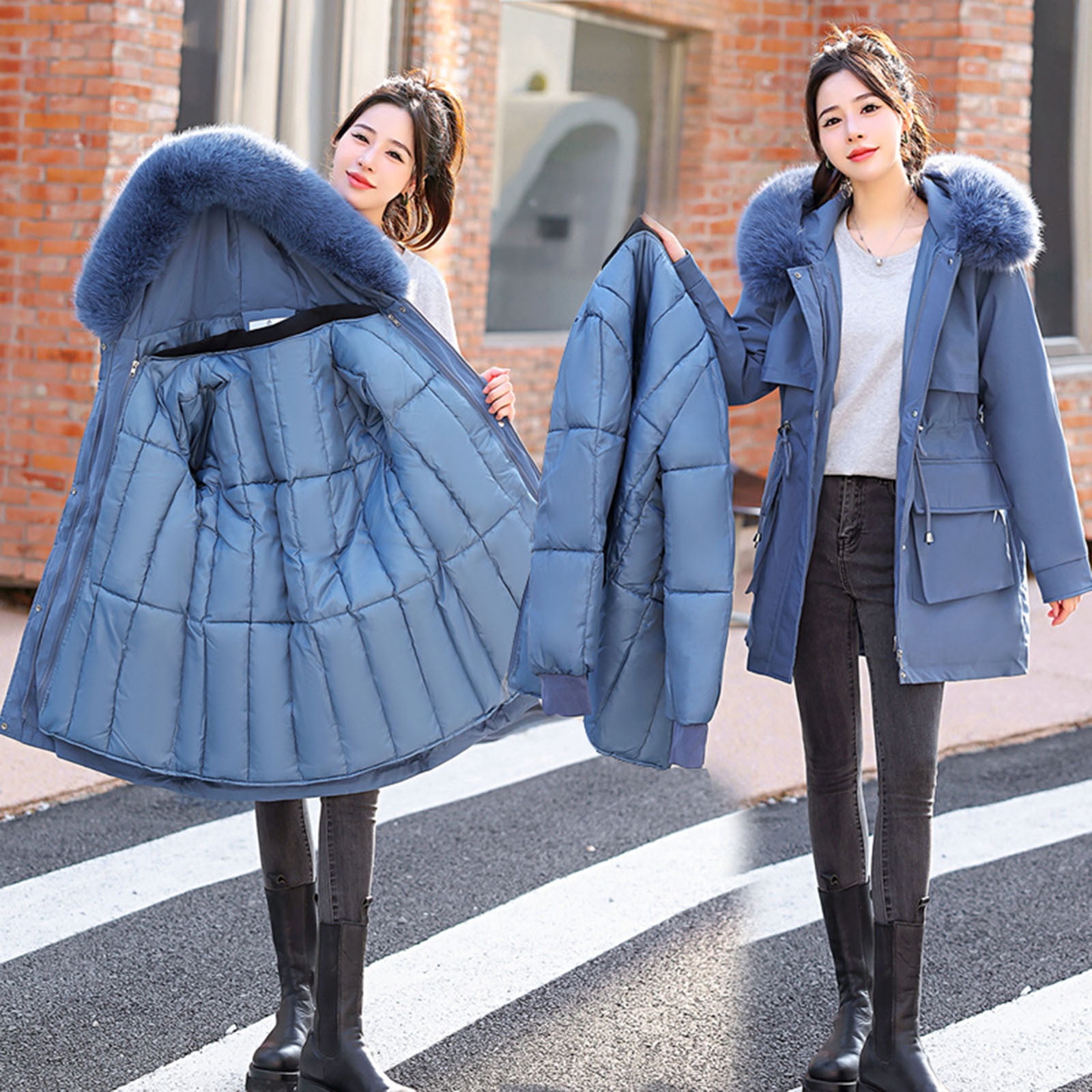 憧れ ICHUANYI Womens Fall Winter Jacket Stylish Warm Overcoat Clothing