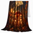 thumbnail image 2 of Luminous Moth Glowing Mushroom Fantasy Forest Scene Enchanting, Peaceful Woodland Scene, Warm Flannel Blanket for Cabin and Lodge, Garden Lovers Thanksgiving Gift, Fantasy Home Decor, 2 of 9