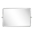 thumbnail image 6 of TEHOME Horizontal Farmhouse Chrome Metal Framed Rounded Pivot Rectangle Bathroom Mirror 35x23", 6 of 7