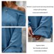 thumbnail image 5 of Mujeres crewneck sudadera moda casual suelta linterna manga patchwork mujeres pullover tops para Otoño Invierno azul XL, 5 of 6
