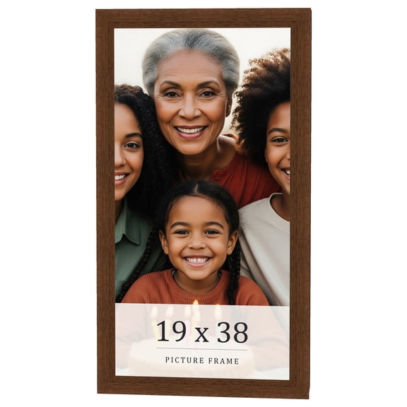 19x38 Brown Real Wood Picture Frame Width 1.25 inches | Interior Frame Depth 0.5 inches | Galvin