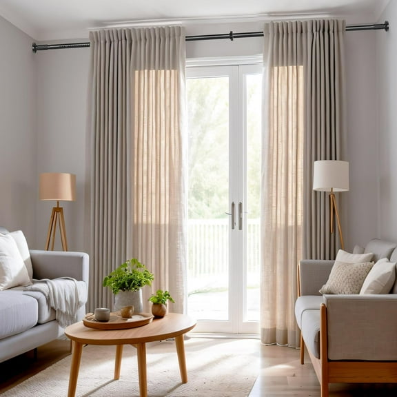 Tension Curtain Rod 51-165In(4.25-13.75Ft), Extra Long Outdoor Curtain Rod No Drilling for Window or Bathroom Patio, Adjustable Spring Shower Rod Easy to Install Never Rust, Rod Diameter 1.26In-Black