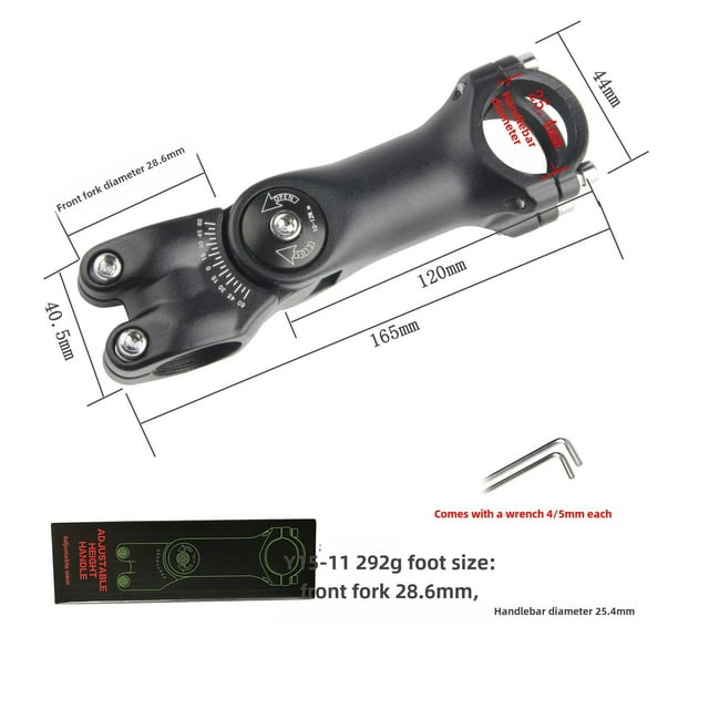 Adjustable Height Mountain Bike Stem Riser - Aluminum Alloy Short Handlebar Extender for 25.4-120mm, Lightweight, Easy Installation, Versatile for Trail/City Riding, with Bubble Bag & Tools Included