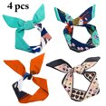 thumbnail image 1 of 4 Pcs Foulard Cravate Polyvalente à la Mode Florale Tout-Aller Bandeau Décoratif Foulard de Cou pour Dames, 1 of 10