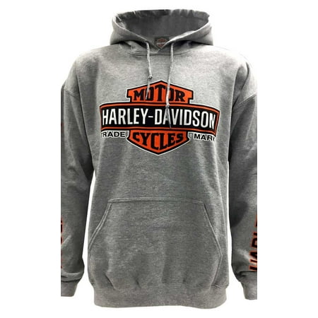 Army Logo Hooded Sweatshirt - Harley-Davidson Men's Bar & Shield Logo Pullover Hooded Sweatshirt, Gray, Harley Davidson