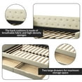 thumbnail image 4 of EBQOSK Daybed with Drawers Upholstered Tufted Sofa Bed, with Button on Back and Piping on Waved Shape Arms Beige Full, 4 of 7