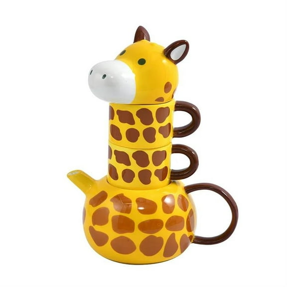 Creative Ceramic Tea Cup Teapot Mug 1 Pot 2cup Cute Giraffe Porcelain Tea Set