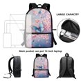 thumbnail image 3 of ZUXONGSY Cherry Blossom Butterfly Print 3Pcs School Backpack Set for Boys Girls Teen Shoulder Bag + Lunch Box + Pencil Case Schoolbags Book Bag Travel Casual Daypack with Zipper Pocket, 3 of 6