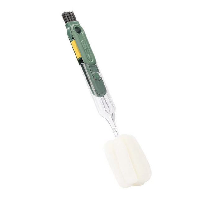Fiudx Cepillo para Vasos Cinco En Uno, Mango Largo Desmontable, Limpiador Multifuncional para Botellas y Vasos, Cepillos con Ranuras y Esquinas En Forma de U, Herramienta de Limpieza Eficiente, Uso V