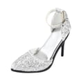 thumbnail image 4 of Sandalias de Tacón Alto CUTICAT para Niños Accesorio Fotográfico Regalo para Muñeca Modelo de Tacones Altos Plata, 4 of 8