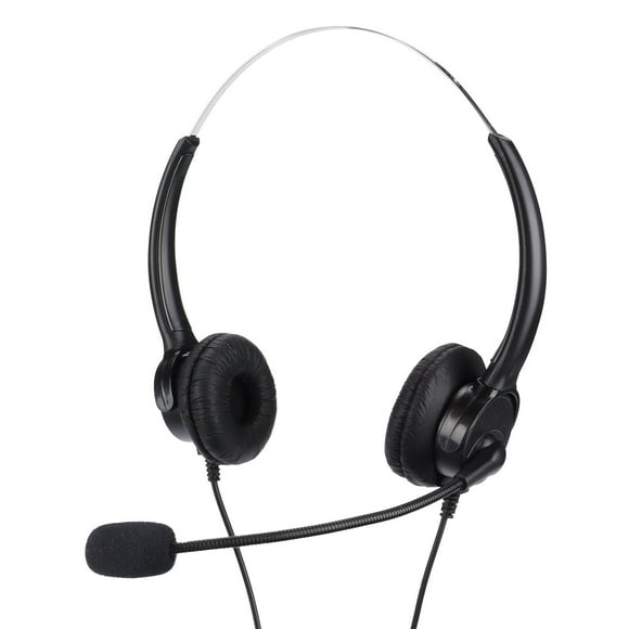 Corded Telephone Headset, RJ9 Head Phone Headphone Noise Cancelling With Flexible Mic For Call Center