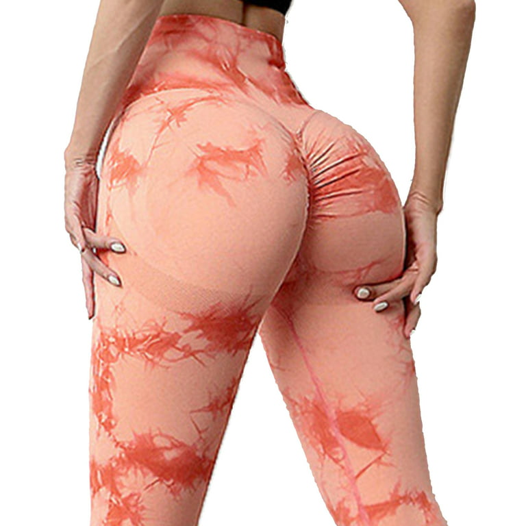 SEARCHI Tie Dye Leggings Women High Waist Yoga Pants, Scrunch Butt Lifting  Elastic Tights 