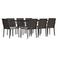 thumbnail image 3 of vidaXL Patio Dining Set Table and Chair with Cushions Poly Rattan and Steel, 3 of 10